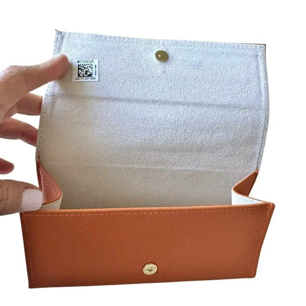 Tory Burch Sunglasses Case Holder faux Saffiano Leather Logo New Without Tags